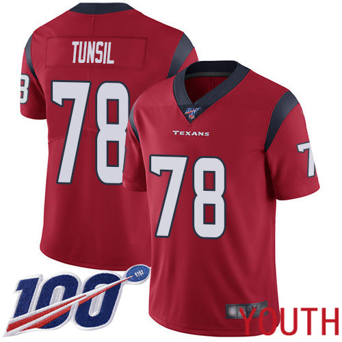 Houston Texans Limited Red Youth Laremy Tunsil Alternate Jersey NFL Football #78 100th Season Vapor Untouchable